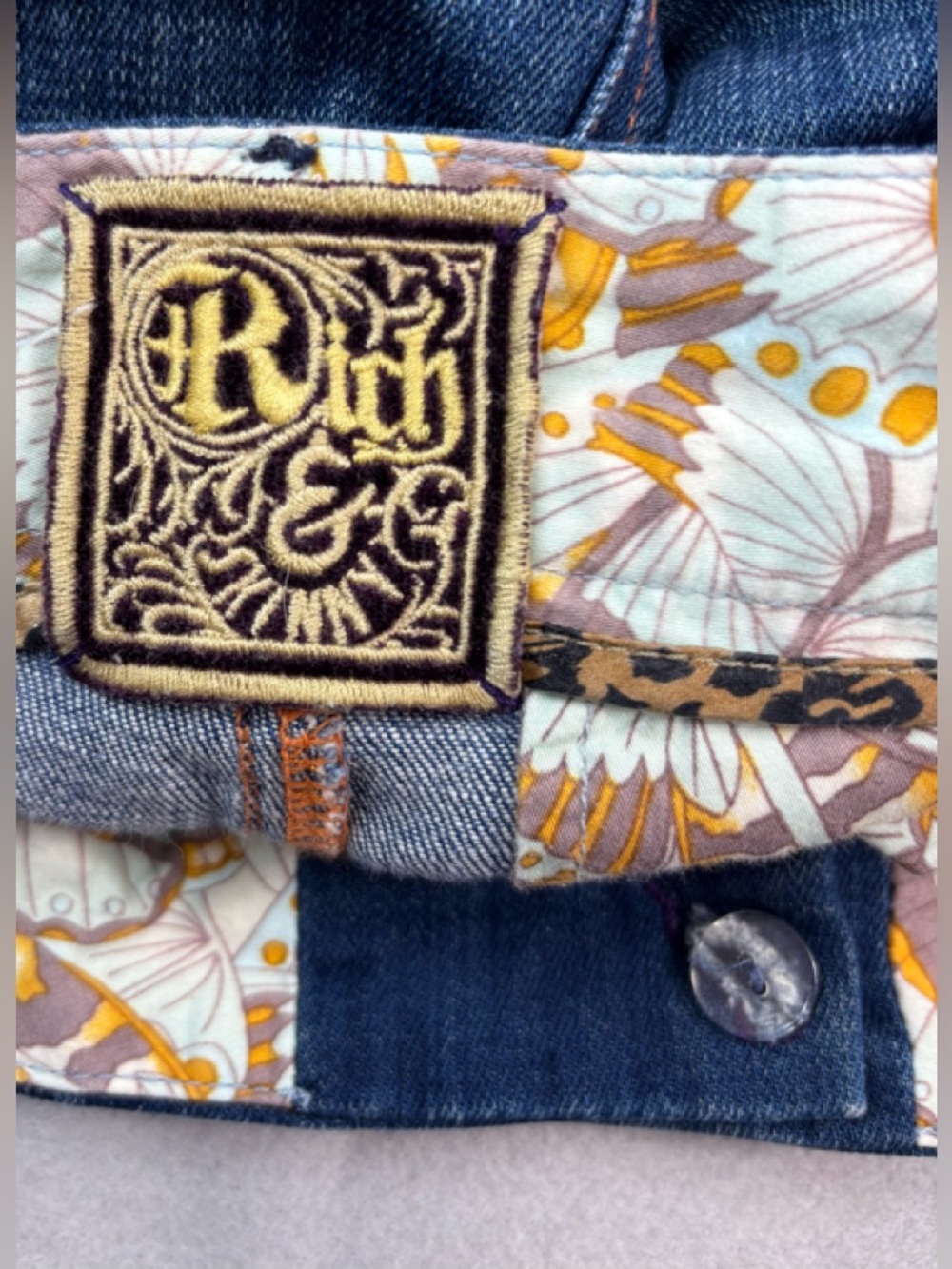 Rich & Skinny 30 Washed Blue Denim Cuffed Shorts - Picture 6 of 8